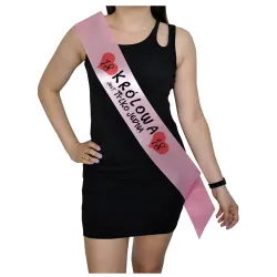 Szarfa RÓŻOWA Osiemnastka Królowa jest tylko jedna